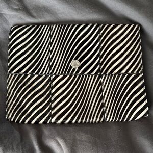 Club Monaco Black and White Striped Clutch